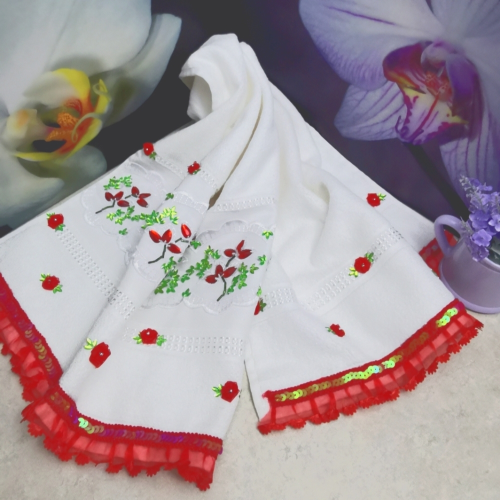 New, hand embroidered towel.